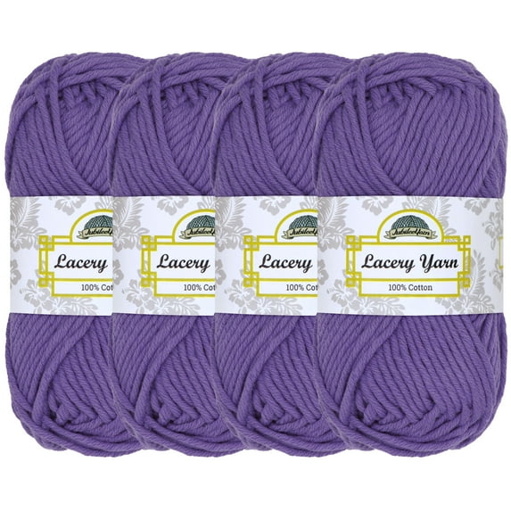 JubileeYarn Lacery Yarn - Chunky Cotton - 100g/Skein - Ultra Violet - 4 Skeins