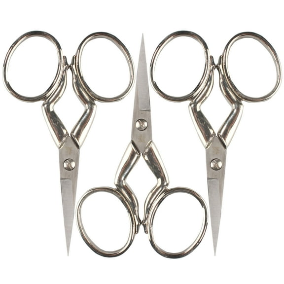 JubileeYarn Leg Shaped Cast Embroidery Craft Scissors - Silver - 3 Pairs