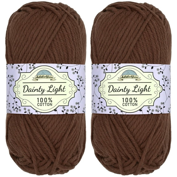 JubileeYarn Dainty Light Yarn - 100g/Skein Worsted Weight Cotton - 410 Plumwine - 2 Skeins