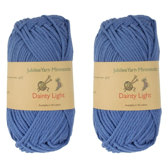 JubileeYarn Dainty Light Yarn - 100g/Skein Worsted Weight Cotton - 4053 Turkish Sea - 2 Skeins