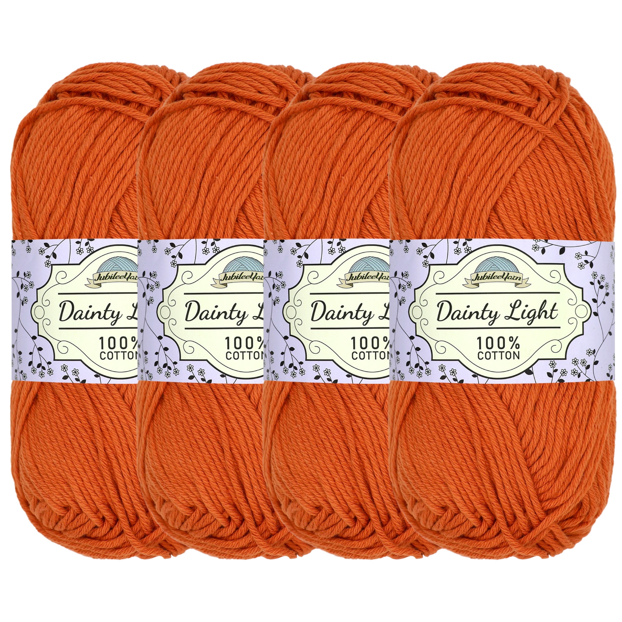 JubileeYarn Dainty Light Yarn - Worsted Weight 100% Cotton (2 Skeins, 100g Each) - Color 006 Celedon Green