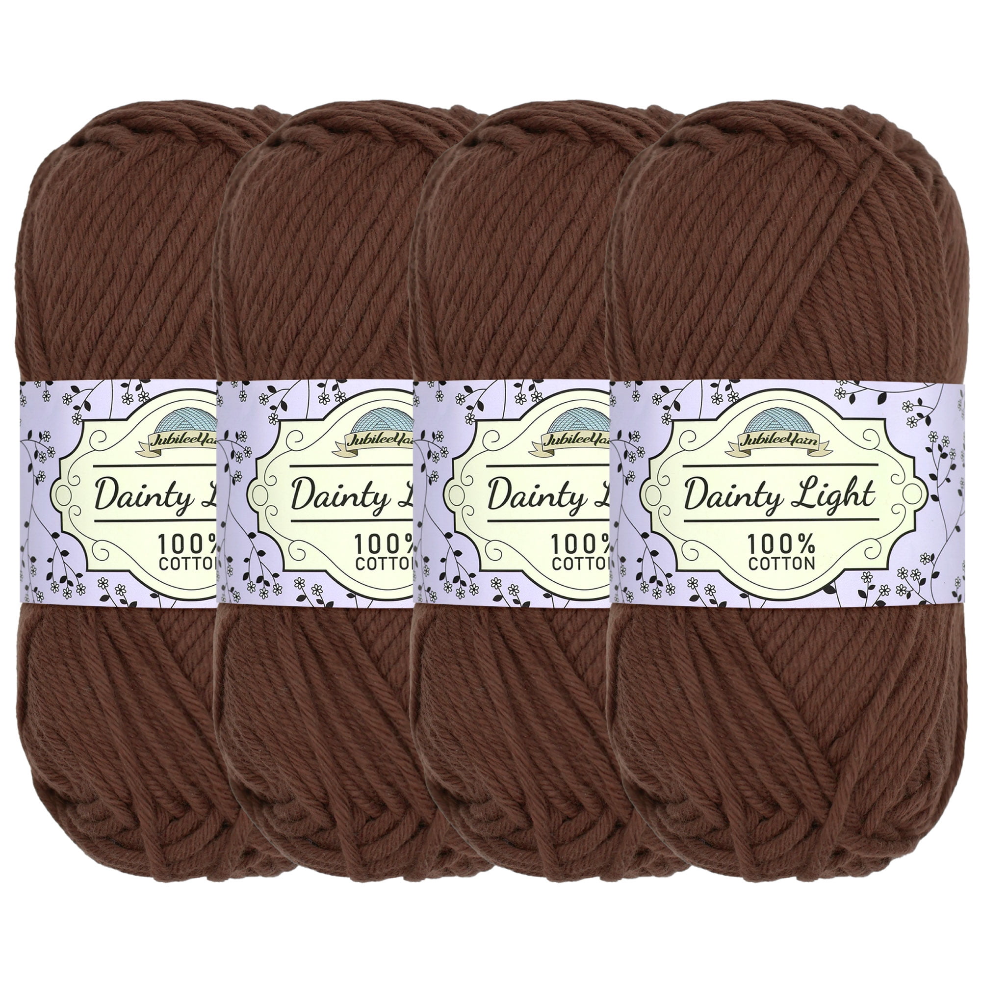 JubileeYarn Dainty Light Yarn - Worsted Weight 100% Cotton (2 Skeins, 100g Each) - Color 006 Celedon Green