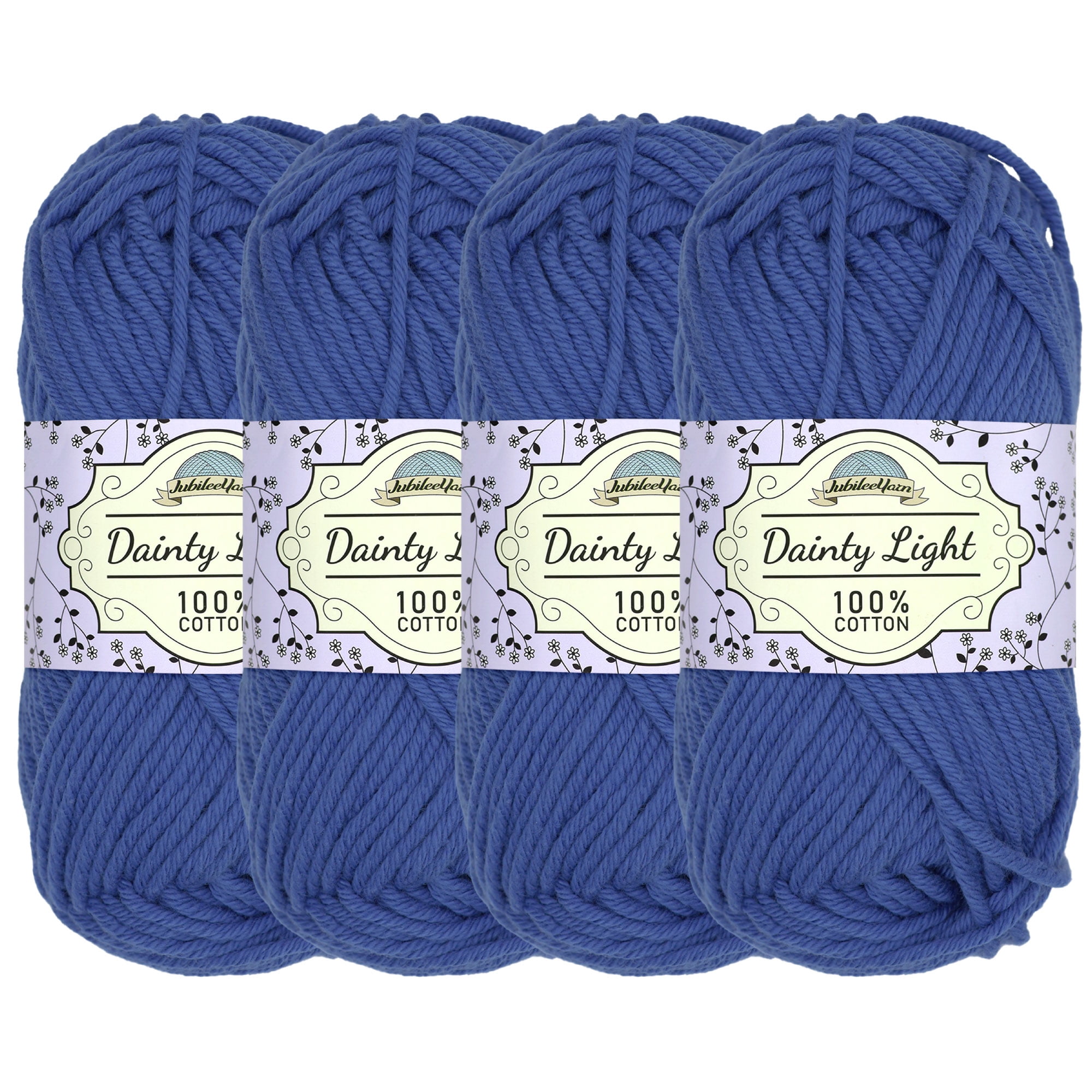 JubileeYarn Dainty Light - 4 Skeins, 100% Worsted Cotton JubileeYarn Dainty Light - 4 Skeins, 100% Worsted Cotton