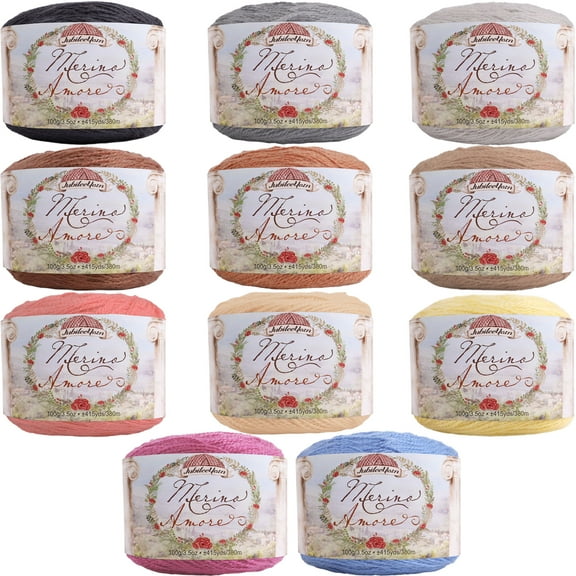 JubileeYarn Merino Amore Yarn - 100g/Cake Sport Weight Merino Wool - Variety Pack - 4 Cakes