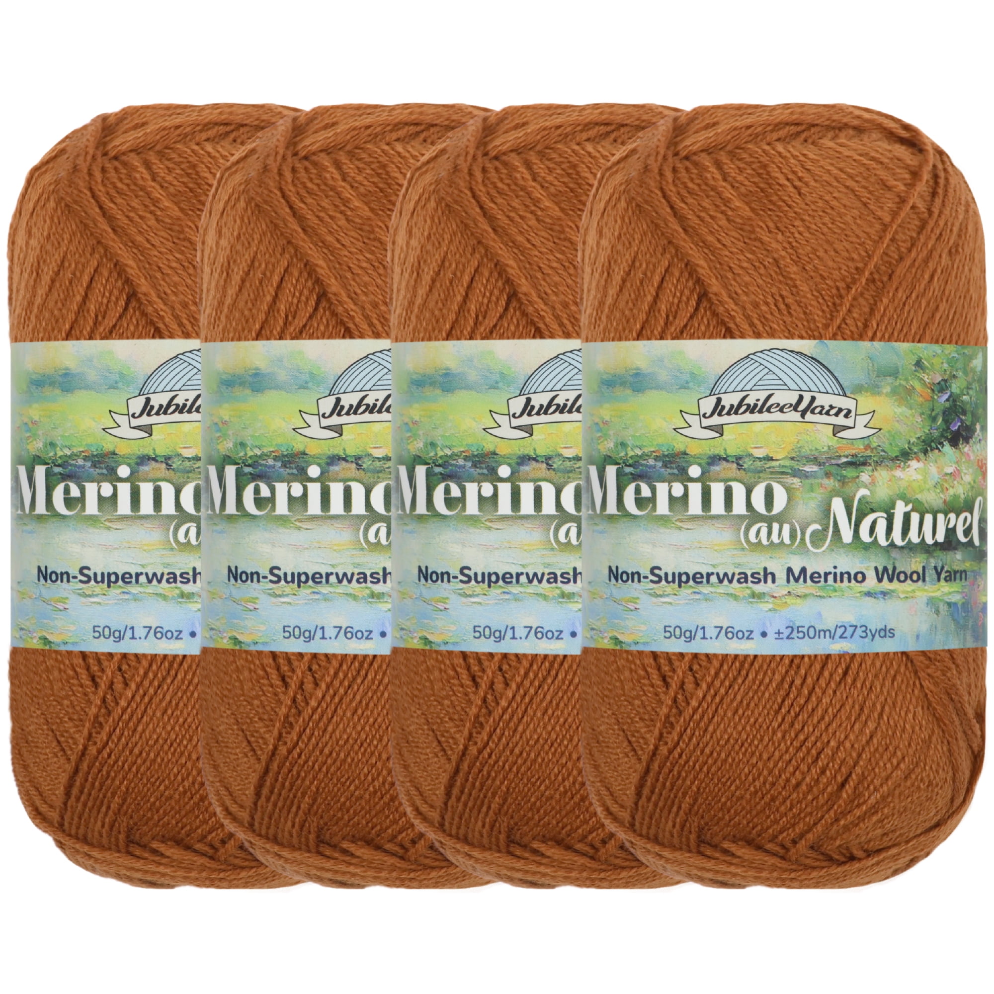 JubileeYarn Merino Au Naturel Yarn - 50g/Skein Fine Non-Superwash ...