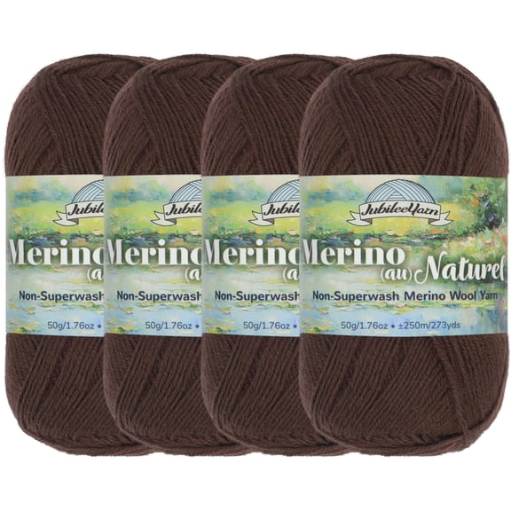 JubileeYarn Merino Au Naturel Yarn - 50g/Skein Super Fine Non-Superwash Merino Wool - Afternoon Tea - 4 Skeins