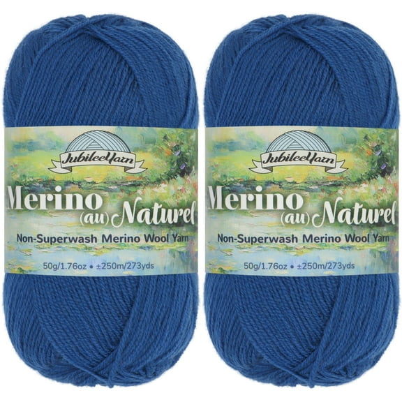JubileeYarn Merino Au Naturel Yarn - 50g/Skein Super Fine Non-Superwash Merino Wool - Paris Street; Rainy Day - 2 Skeins