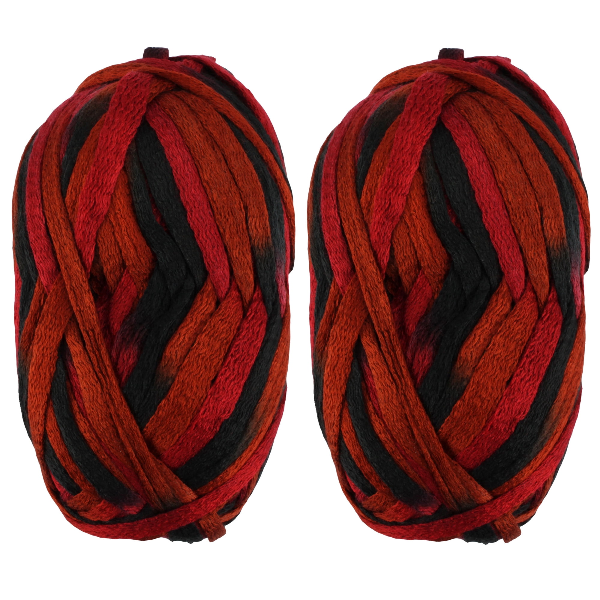 JubileeYarn Mesh Fishnet Yarn - Chunky Acrylic - 200g/Skein - Red Black - 2 Skeins