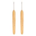 thumbnail image 1 of JubileeYarn Metal Crochet Hooks w/ Bamboo Handle | 2 Piece Set: Size 2.25mm | Natural Finish, 1 of 4