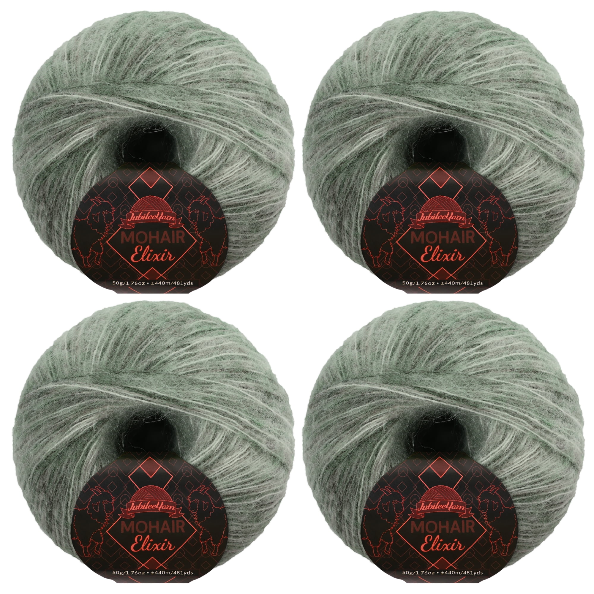 JubileeYarn Mohair Elixir Yarn - 50g/Skein Baby Wool Blend - Dark 'n ...