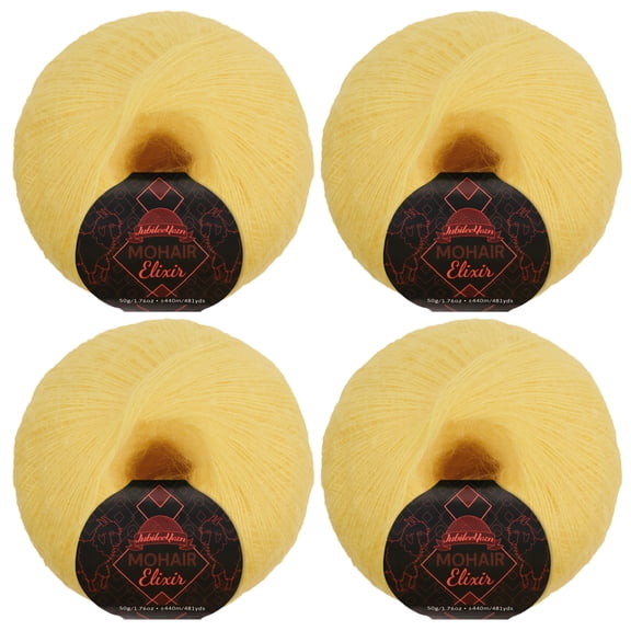 JubileeYarn Mohair Elixir Yarn - 50g/Skein Baby Wool Blend - Golden Dream - 4 Skeins