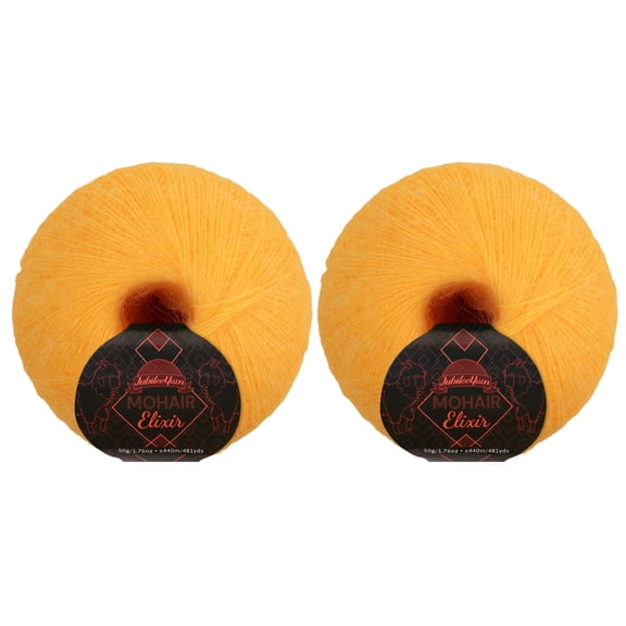 JubileeYarn Mohair Elixir Yarn - 50g/Skein Baby Wool Blend - Lemon Drop - 2 Skeins