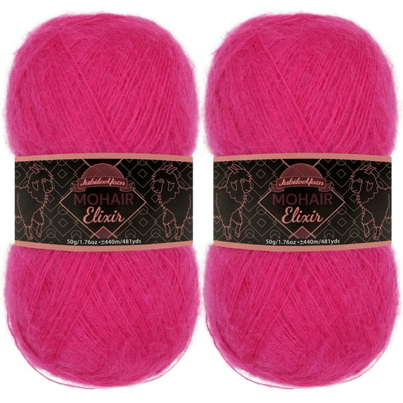JubileeYarn Mohair Elixir Yarn - 50g/Skein Baby Wool Blend - Cherub's Cup - 2 Skeins