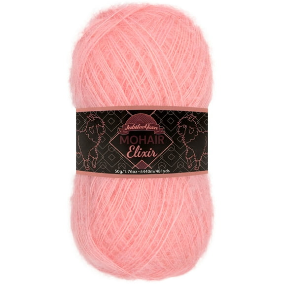 JubileeYarn Mohair Elixir Yarn - 50g/Skein Baby Wool Blend - Desert Rose - 1 Skein