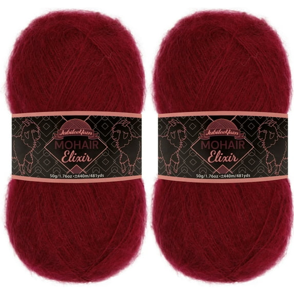 JubileeYarn Mohair Elixir Yarn - 50g/Skein Baby Wool Blend - Manhattan - 2 Skeins
