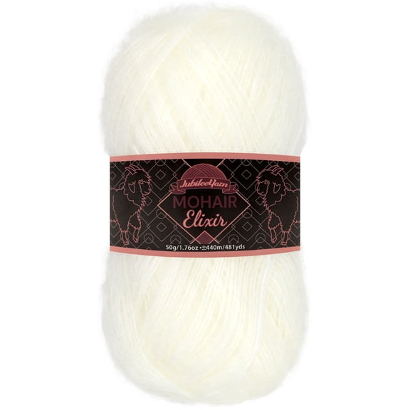JubileeYarn Mohair Elixir Yarn - 50g/Skein Baby Wool Blend - Piña Colada - 1 Skein