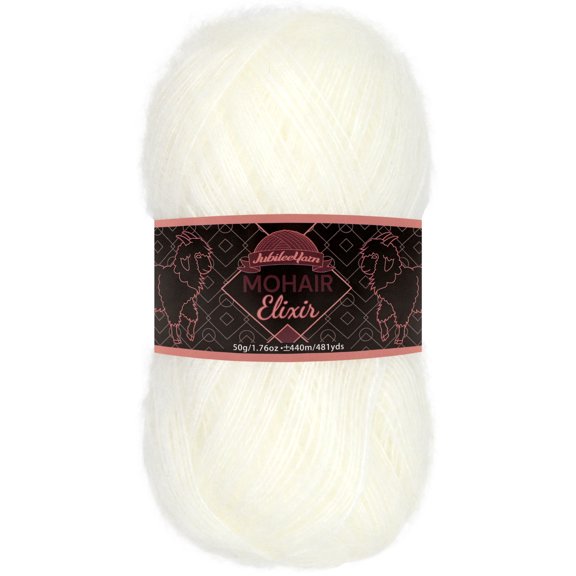 JubileeYarn Mohair Elixir Yarn - 50g/Skein Baby Wool Blend - Piña Colada - 1 Skein
