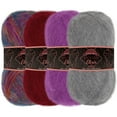 thumbnail image 1 of JubileeYarn Mohair Elixir Yarn - Baby Wool Blend - 50g/Skein - Shades of Purple - 4 Skeins, 1 of 6