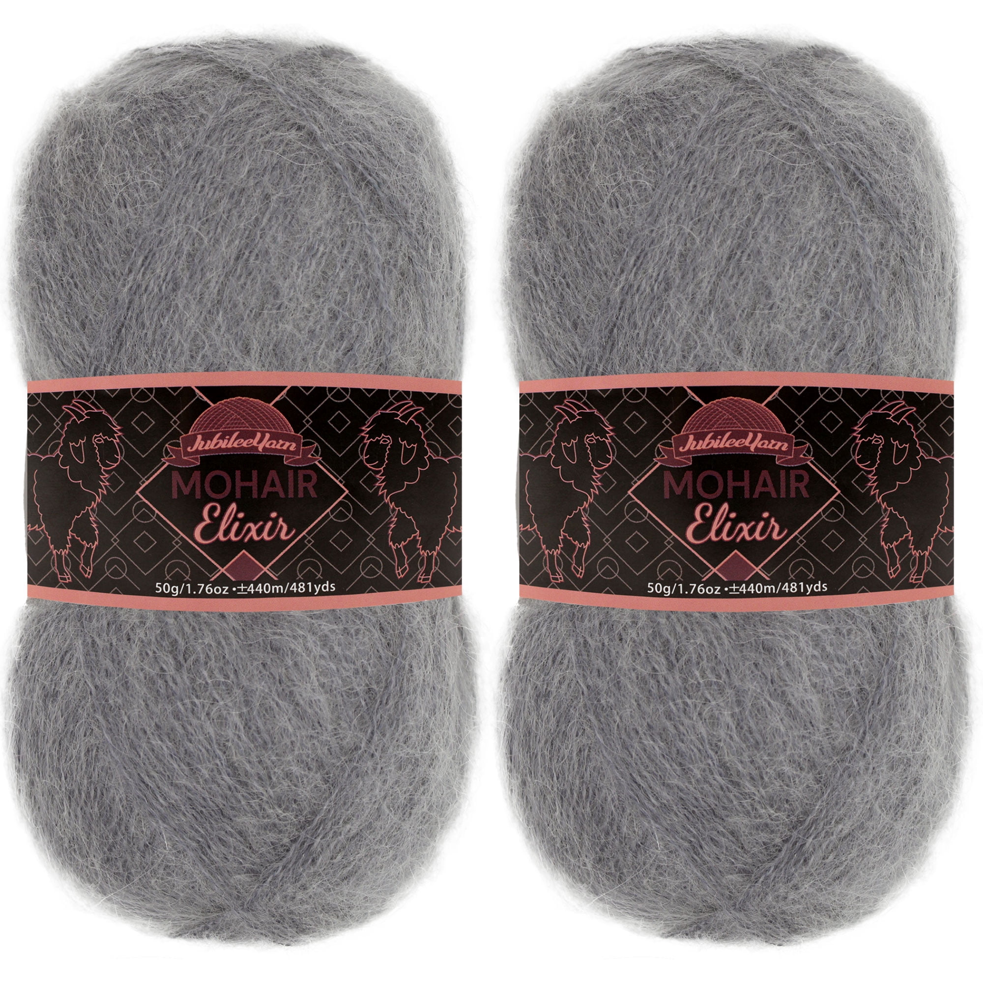 JubileeYarn Mohair Elixir Yarn - 50g/Skein Baby Wool Blend - Vesper - 2 Skeins