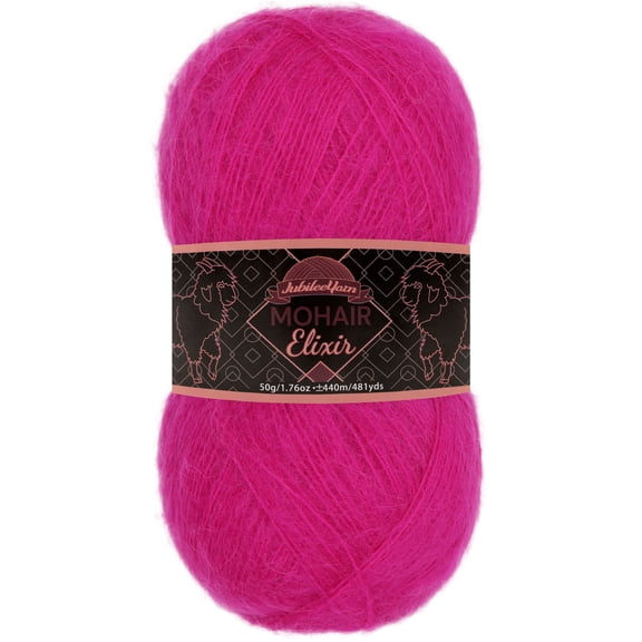 JubileeYarn Mohair Elixir Yarn - 50g/Skein Baby Wool Blend - Violet Fizz - 1 Skein