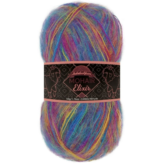 JubileeYarn Mohair Elixir Yarn - 50g/Skein Baby Wool Blend - Waikiki Beachcomber - 1 Skein