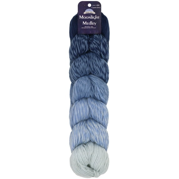 JubileeYarn Moonlight Medley Yarn - Ombré DK Merino Wool/Acrylic - 200g/Hank - Aquarius - 1 Hank