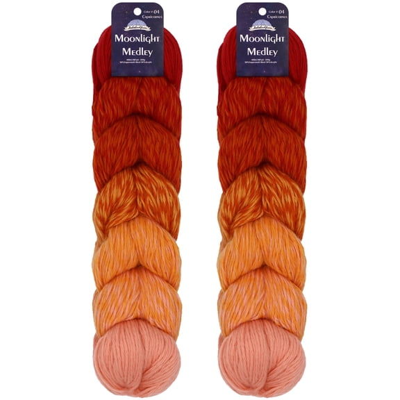 JubileeYarn Moonlight Medley Yarn - Ombré DK Merino Wool/Acrylic - 200g/Hank - Aries - 2 Hanks