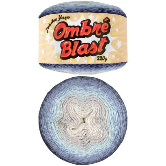 JubileeYarn Ombré Blast Yarn - Baby Weight Cotton - 220g/cake - Dark Light - 1 Cake