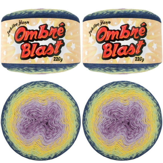 JubileeYarn Ombré Blast Yarn- Baby Weight Cotton - 220g/cake - Doomsday Machine - 2 Cakes