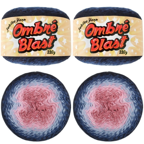 JubileeYarn Ombré Blast Yarn- Baby Weight Cotton - 220g/cake - Dusk and Her Embrace - 2 Cakes