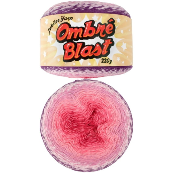 JubileeYarn Ombré Blast Yarn- Baby Weight Cotton - 220g/cake - Hammerheart - 1 Cake