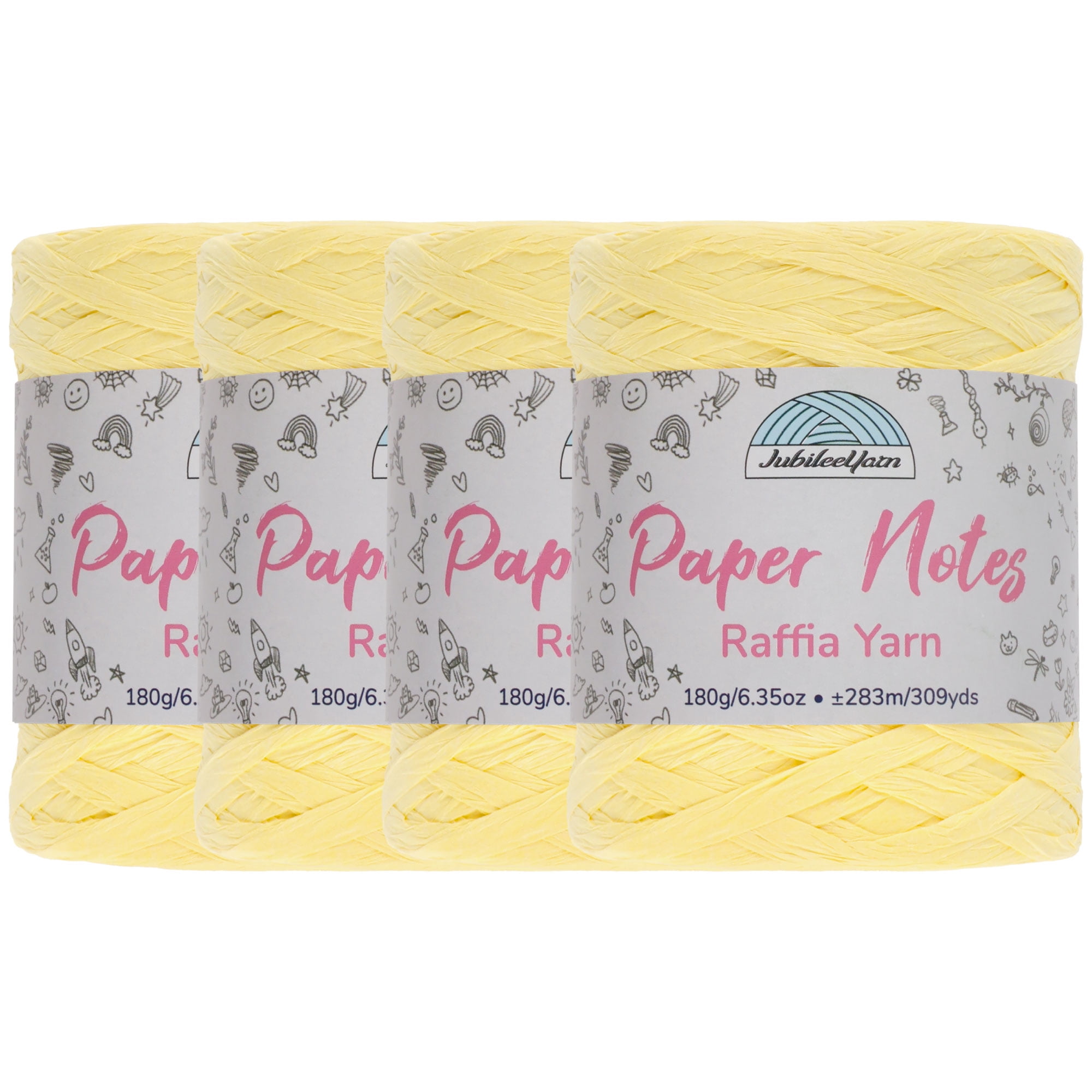 JubileeYarn Paper Notes Yarn - 180g/Cone Worsted Paper - Banana Hammock - 4 Cones