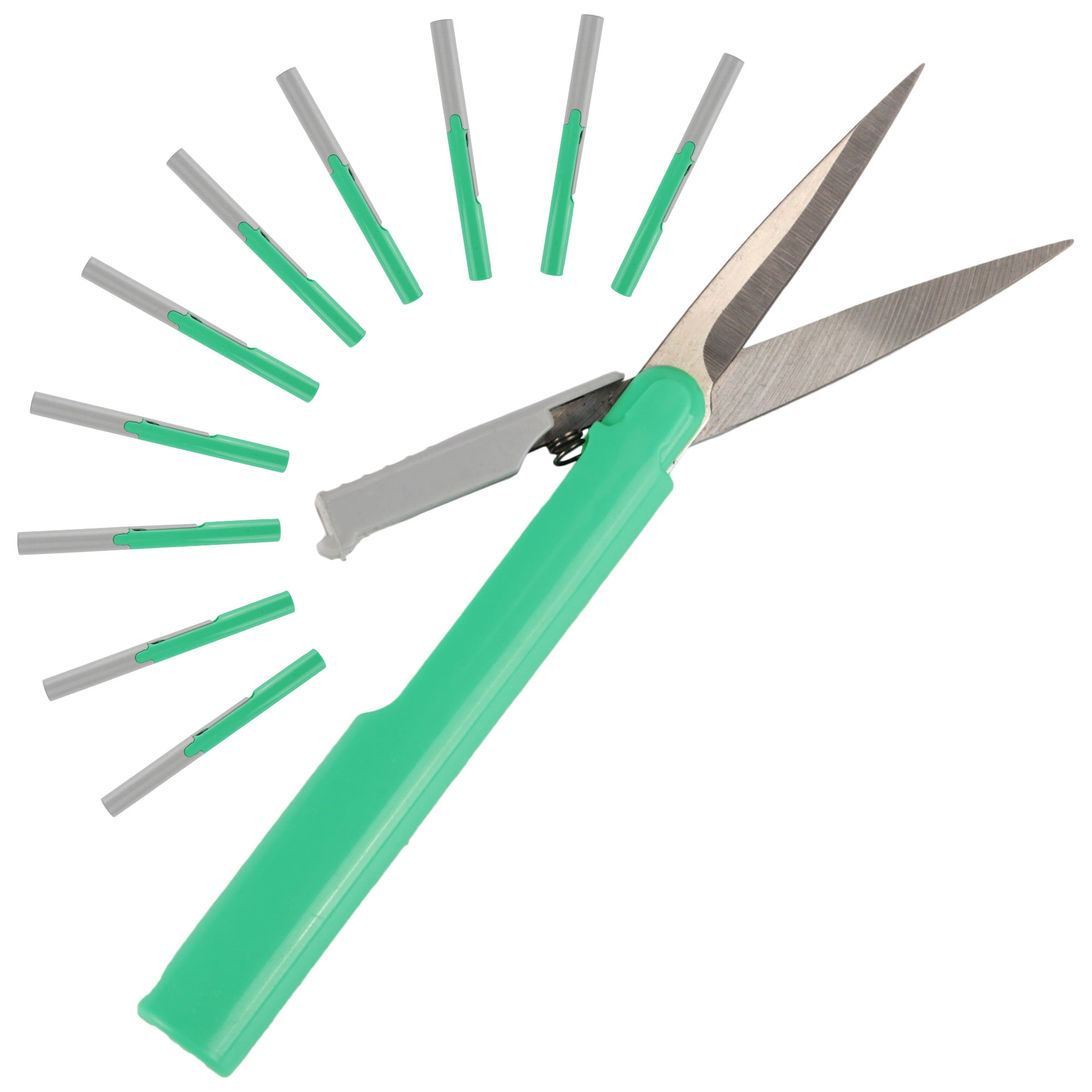 JubileeYarn Penblade Pen-Style Portable Travel Scissors - Green - 10 Pairs