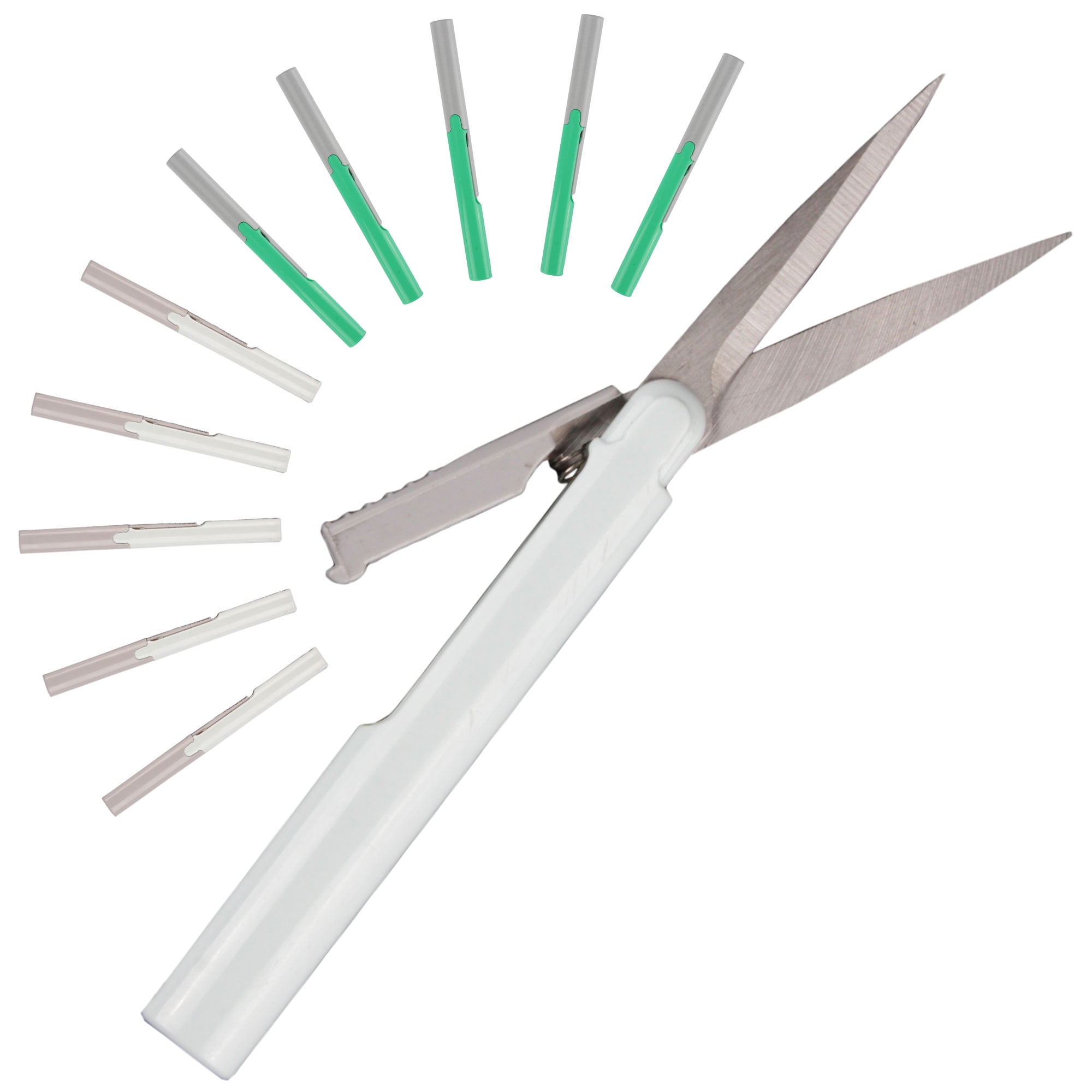 JubileeYarn Penblade Pen-Style Portable Travel Scissors - Green & Sage - 5 Pairs Each