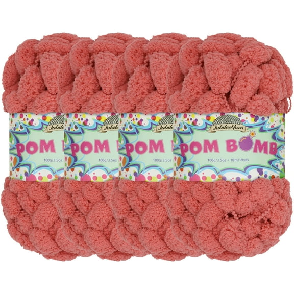 JubileeYarn Pom Bomb Yarn - Super Bulky Polyester - Kabloom - 4 Skeins
