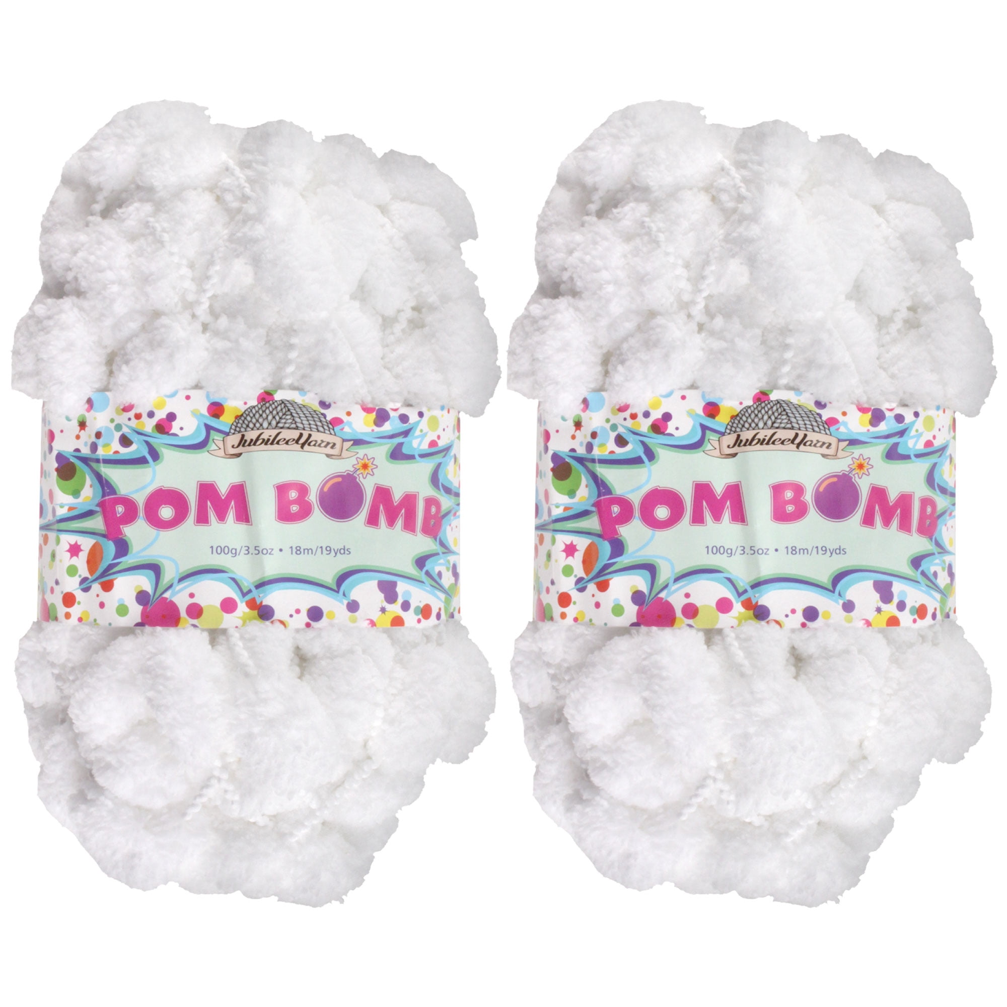 JubileeYarn Pom Bomb Yarn - Super Bulky Polyester - Whistling Moon - 2 ...