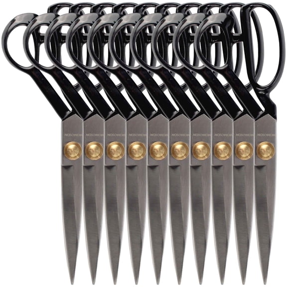 JubileeYarn Professional Carbon Steel Fabric Scissors - 9" Silver - 10 Pairs