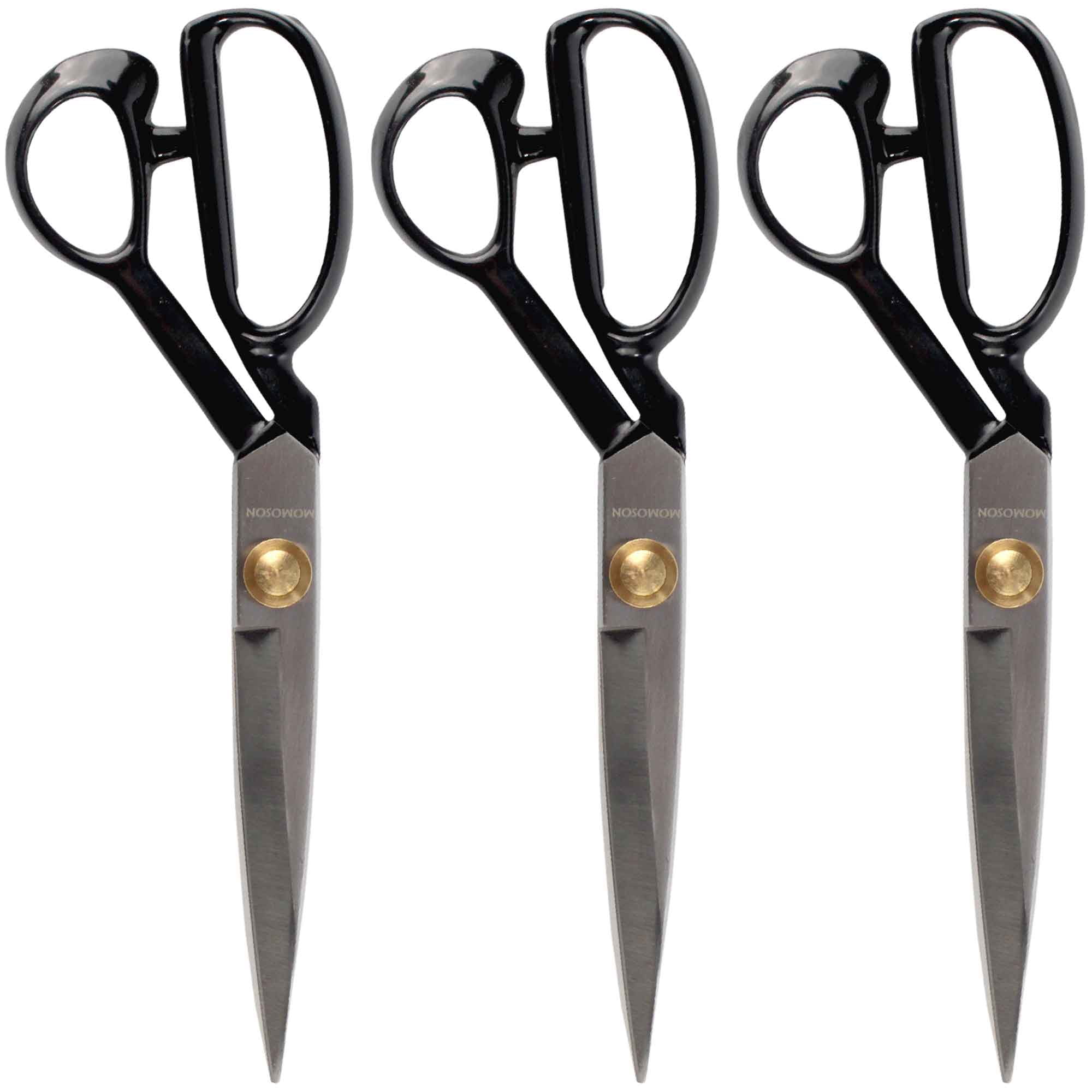 JubileeYarn Professional Carbon Steel Fabric Scissors - 9" Silver - 3 Pairs