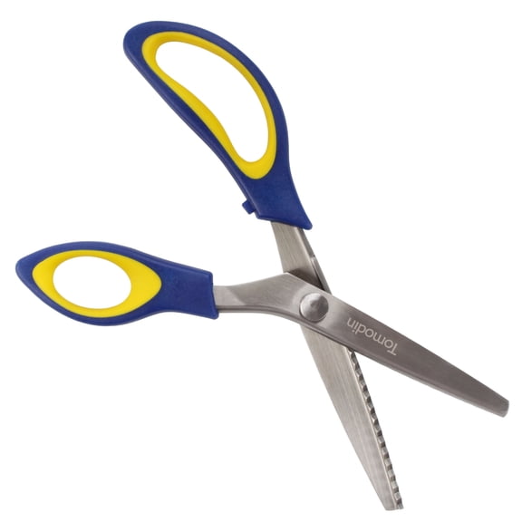 JubileeYarn Professional Grade Pinking Shears - 9.5" Serrated Stainless Steel - Blue & Yellow - 1 Unit