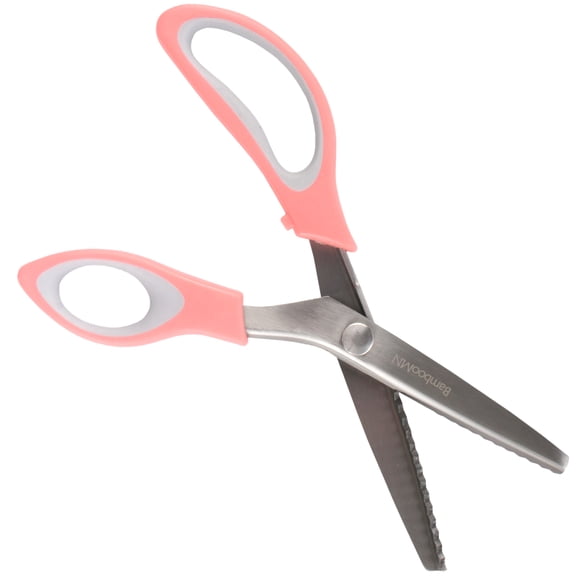 JubileeYarn Professional Grade Pinking Shears - 9.5" Serrated Stainless Steel - Pink & Grey - 3 Pairs