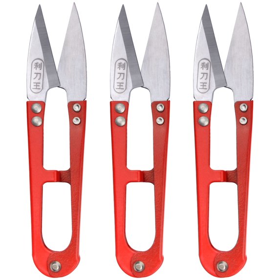 JubileeYarn Hobby Forge Snips - Mini Metal Cutter for Pruning and Embroidery - Red - 3 Units