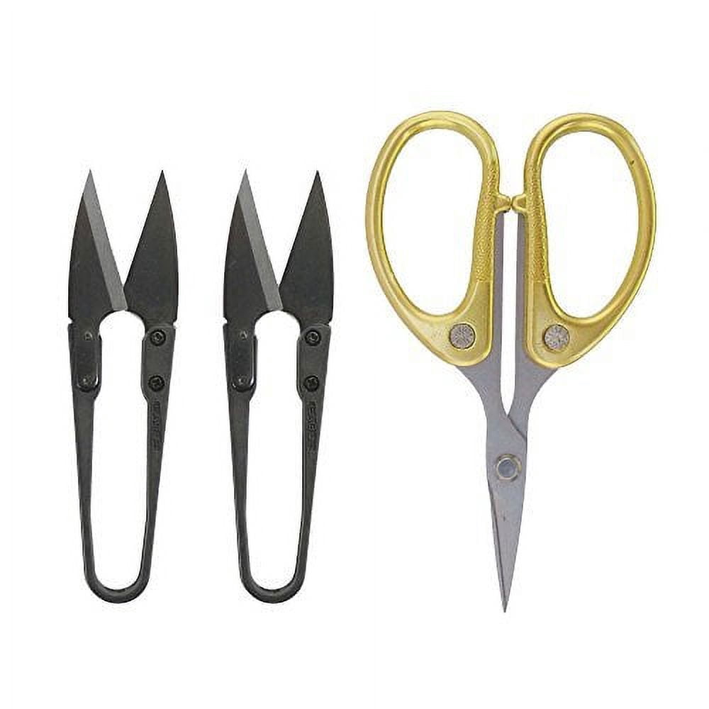 JubileeYarn Sharp Titanium Embroidery Craft Scissors with 2 Thread Cutter Snips - Gold - 10 Sets