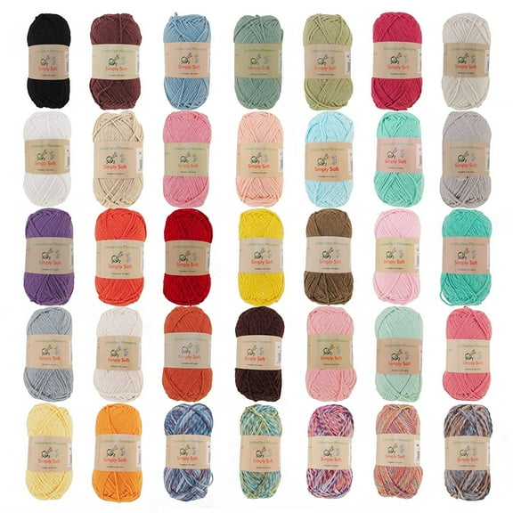 JubileeYarn Simply Sweet Yarn - 100g/Skein DK Cotton Blend - Variety Pack - 4 Skeins