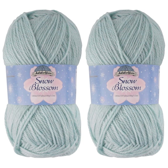 JubileeYarn Snow Blossom Yarn - DK Superwash Wool - Flooding Sound - 2 Skeins