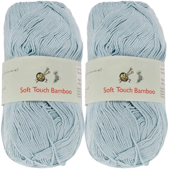 JubileeYarn Soft Touch Bamboo Rayon/Acrylic Baby Weight Yarn - 100g Skeins - 27 Fair Skies - 2 Skeins