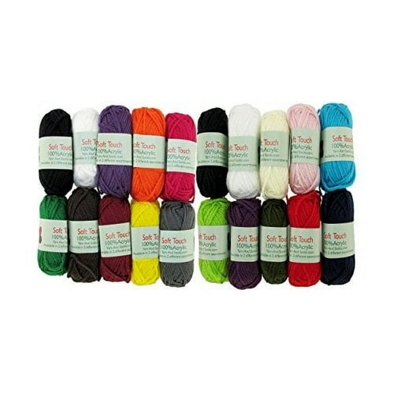 JubileeYarn Soft Touch Bonbon Yarn Mini Balls - 10g/Skein Fingering Acrylic - Assortment 97-2 Packs