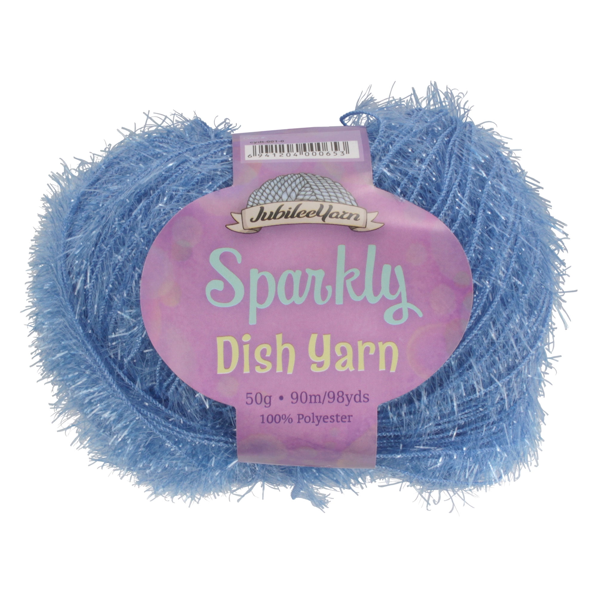 JubileeYarn Sparkly Dish Scrubby Yarn - Variety Pack Of 2 Balls (50g Each, Worsted Weight, 100% Polyester)