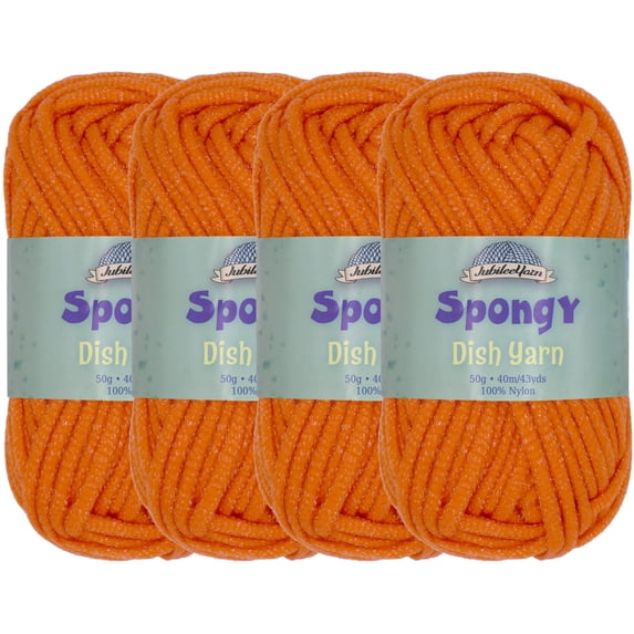 JubileeYarn Spongy Dish Yarn - 50g/Skein Worsted Nylon Dishcloth - Burnt Orange - 4 Skeins