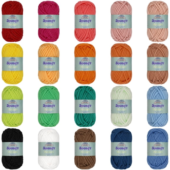 JubileeYarn Spongy Dish Yarn - 50g/Skein Worsted Nylon Dishcloth - Variety Pack - 12 Skeins