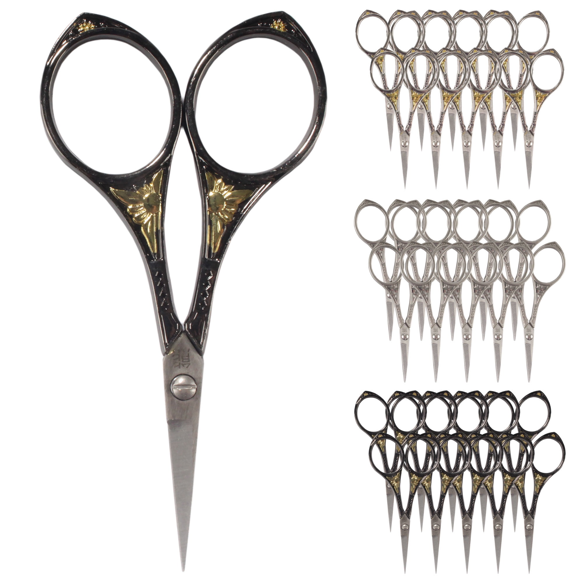 JubileeYarn Sun Motif Embroidery Craft Scissors - Assortment - 30 Pairs